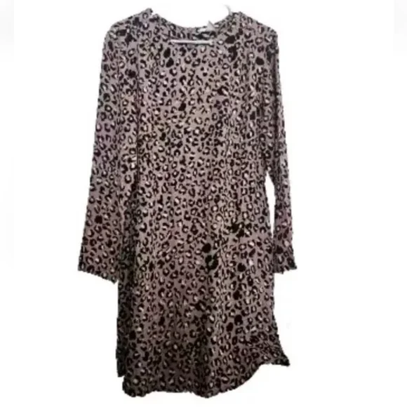 knee length dresses for ladies H&M Zebra Long-sleeve Mini Shirt Dress  West of Vintage
